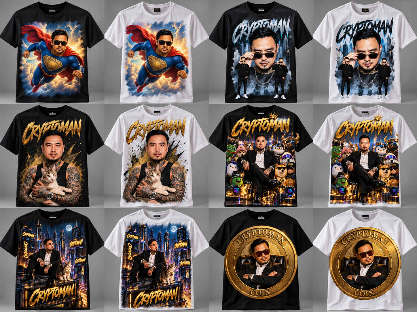 CryptoMan shirt design 02, front and back